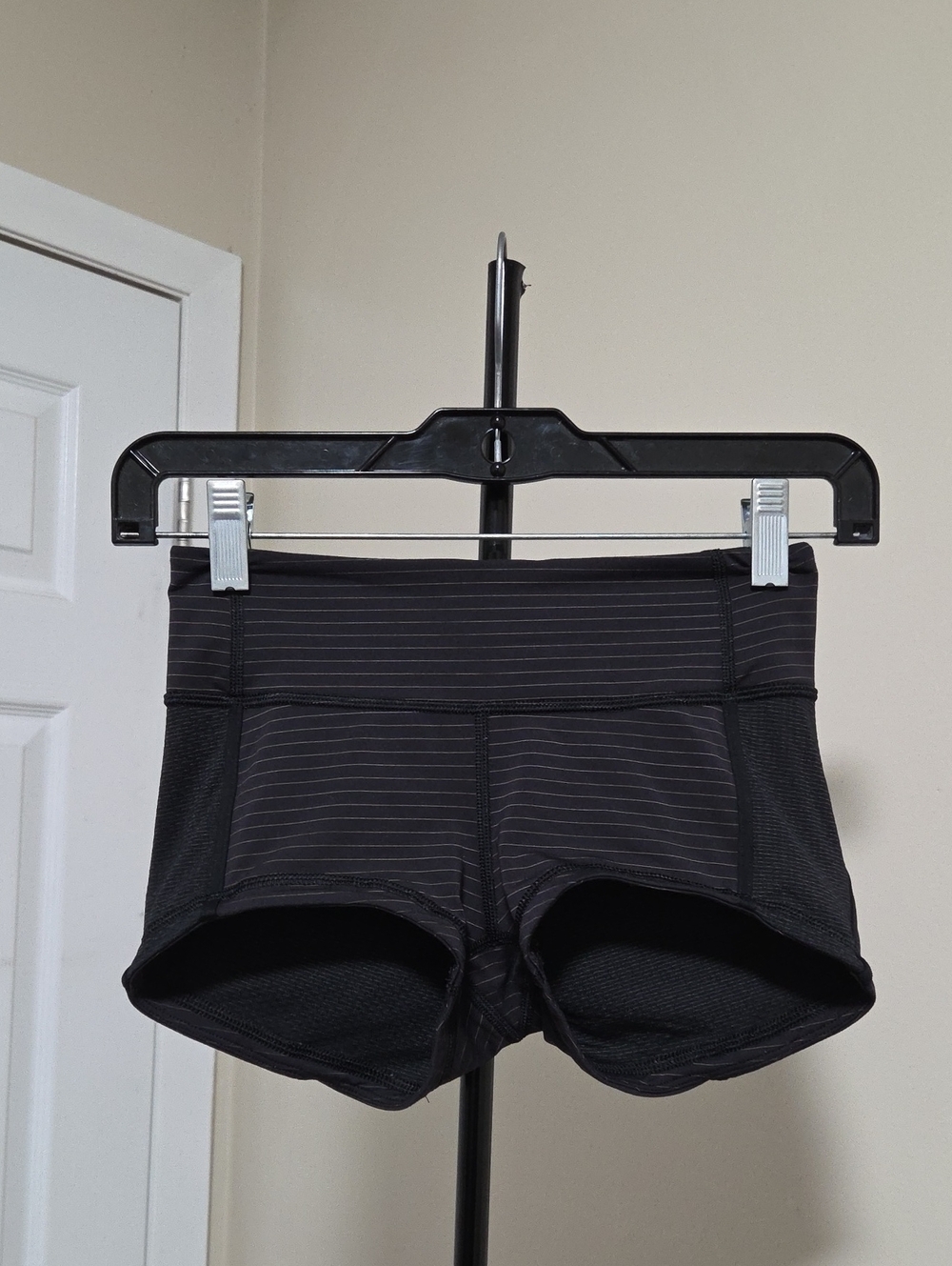 lululemon athletica Black Striped Bike Shorts